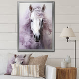 Pink White Horse Contours - Horse Wall Art Prints