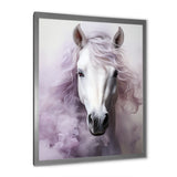 Pink White Horse Contours - Horse Wall Art Prints