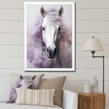 Pink White Horse Contours - Horse Wall Art Prints