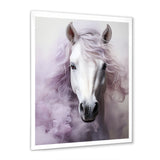 Pink White Horse Contours - Horse Wall Art Prints