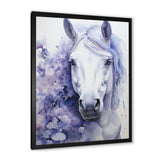 Purple White Horse Contours Pointillism - Horse Wall Art Prints