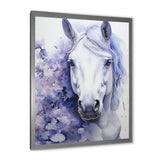 Purple White Horse Contours Pointillism - Horse Wall Art Prints