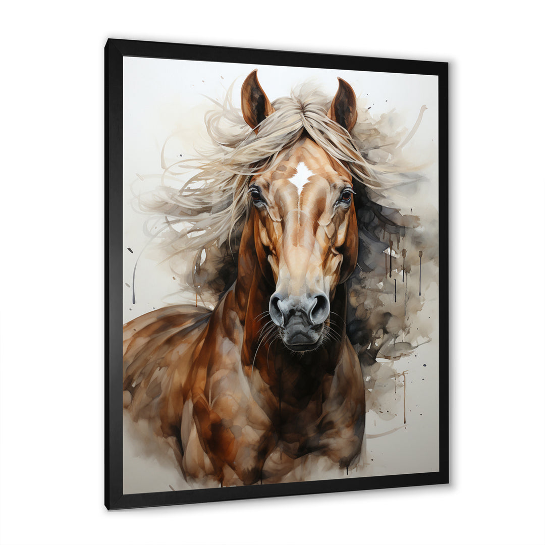 Brown Beige Horse Spirit Of Equus - Brown Horse Wall Art