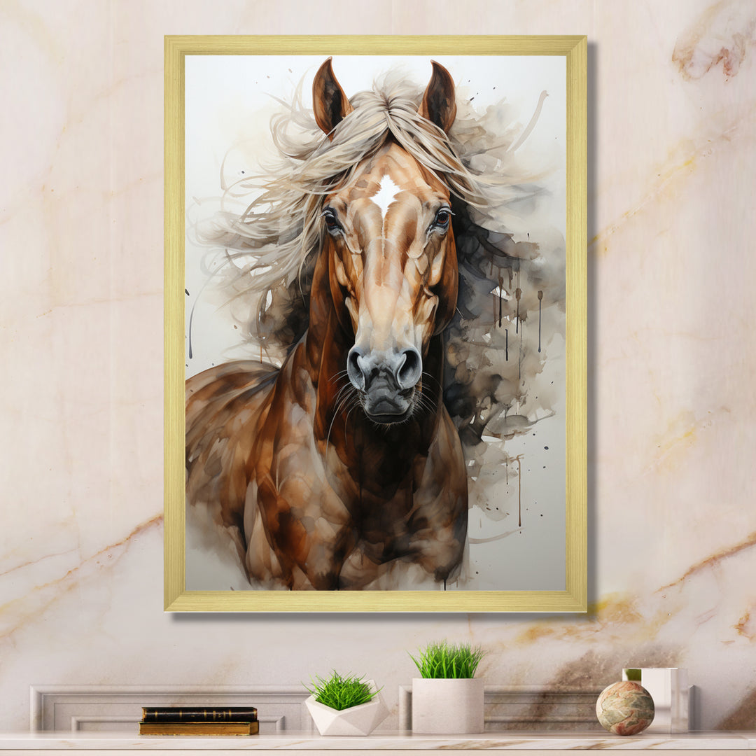 Brown Beige Horse Spirit Of Equus - Brown Horse Wall Art