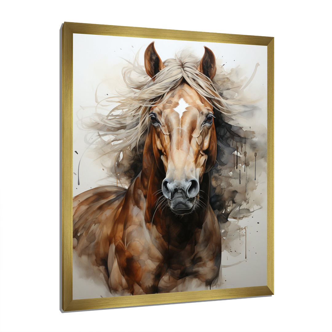 Brown Beige Horse Spirit Of Equus - Brown Horse Wall Art
