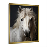 White Horse Subdued Tones - Horse Living Room Wall Art
