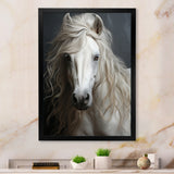 White Horse Subtle Whispers - Horse Canvas Wall Art