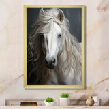 White Horse Subtle Whispers - Horse Canvas Wall Art