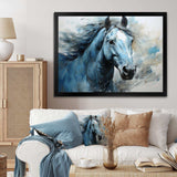 Blue Horse Vibrant Blue Equine I - Animals Canvas Wall Art