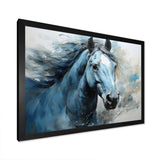 Blue Horse Vibrant Blue Equine I - Animals Canvas Wall Art