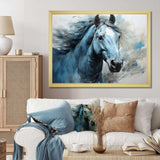 Blue Horse Vibrant Blue Equine I - Animals Canvas Wall Art