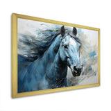 Blue Horse Vibrant Blue Equine I - Animals Canvas Wall Art