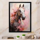 Pink White Horse Vibrant Pink Equine - Horse Wall Art Prints