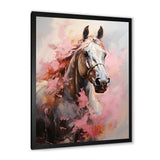 Pink White Horse Vibrant Pink Equine - Horse Wall Art Prints