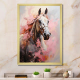 Pink White Horse Vibrant Pink Equine - Horse Wall Art Prints