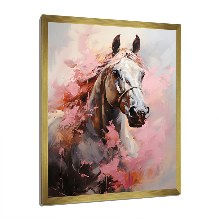 Pink White Horse Vibrant Pink Equine - Horse Wall Art Prints
