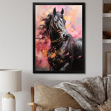 Pink Black Horse Vibrant Pink Equine - Pink Horse Wall Art