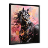 Pink Black Horse Vibrant Pink Equine - Pink Horse Wall Art