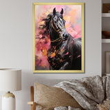 Pink Black Horse Vibrant Pink Equine - Pink Horse Wall Art