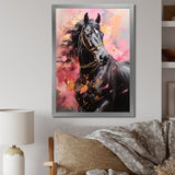 Pink Black Horse Vibrant Pink Equine - Pink Horse Wall Art