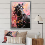 Pink Black Horse Vibrant Pink Equine - Pink Horse Wall Art