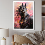Pink Black Horse Vibrant Pink Equine - Pink Horse Wall Art