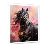 Pink Black Horse Vibrant Pink Equine - Pink Horse Wall Art