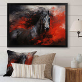 Red Black Horse Vibrant Red Equine I - Animals Canvas Wall Art