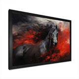 Red Black Horse Vibrant Red Equine I - Animals Canvas Wall Art