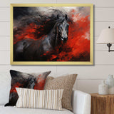 Red Black Horse Vibrant Red Equine I - Animals Canvas Wall Art