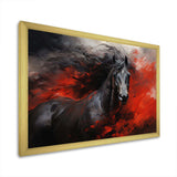 Red Black Horse Vibrant Red Equine I - Animals Canvas Wall Art