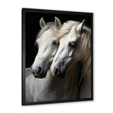 White Horse Whispering Whinnies - Horse Large Canvas Wall Art
