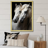 White Horse Whispering Whinnies - Horse Large Canvas Wall Art