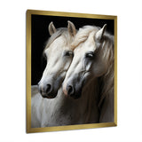 White Horse Whispering Whinnies - Horse Large Canvas Wall Art