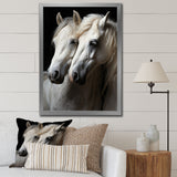 White Horse Whispering Whinnies - Horse Large Canvas Wall Art