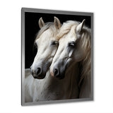 White Horse Whispering Whinnies - Horse Large Canvas Wall Art