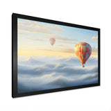 Orange Hot Air Ballon Horizon I - Hot Air Balloon Canvas Wall Art