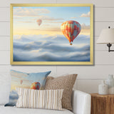 Orange Hot Air Ballon Horizon I - Hot Air Balloon Canvas Wall Art