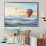 Orange Hot Air Ballon Horizon I - Hot Air Balloon Canvas Wall Art