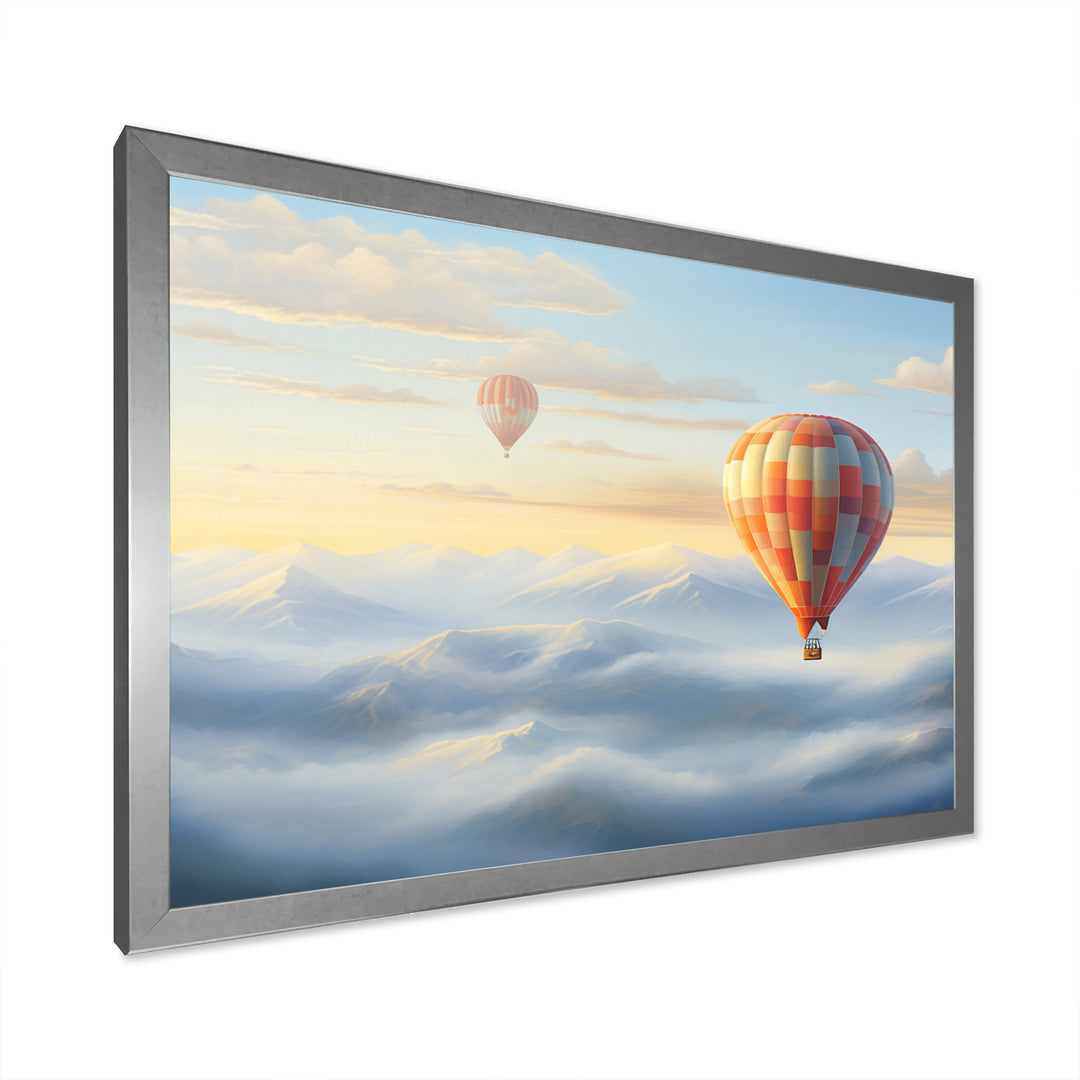 Orange Hot Air Ballon Horizon I - Hot Air Balloon Canvas Wall Art