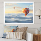 Orange Hot Air Ballon Horizon I - Hot Air Balloon Canvas Wall Art