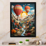 Orange Hot Air Ballon Collage I - Hot Air Balloon Canvas Wall Art