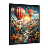 Orange Hot Air Ballon Collage I - Hot Air Balloon Canvas Wall Art