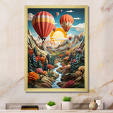 Orange Hot Air Ballon Collage I - Hot Air Balloon Canvas Wall Art