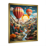 Orange Hot Air Ballon Collage I - Hot Air Balloon Canvas Wall Art