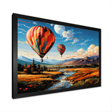 Orange Hot Air Ballon Bold Landscape I - Hot Air Balloon Canvas Wall Art