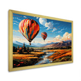 Orange Hot Air Ballon Bold Landscape I - Hot Air Balloon Canvas Wall Art