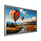 Orange Hot Air Ballon Bold Landscape I - Hot Air Balloon Canvas Wall Art