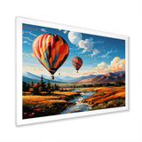 Orange Hot Air Ballon Bold Landscape I - Hot Air Balloon Canvas Wall Art