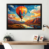 Orange Hot Air Ballon Bold - Hot Air Balloon Canvas Wall Art